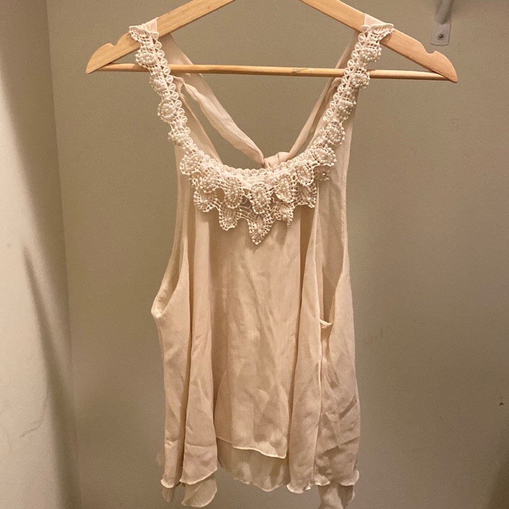 Mandee Blouse Tank with Tie in back Size L